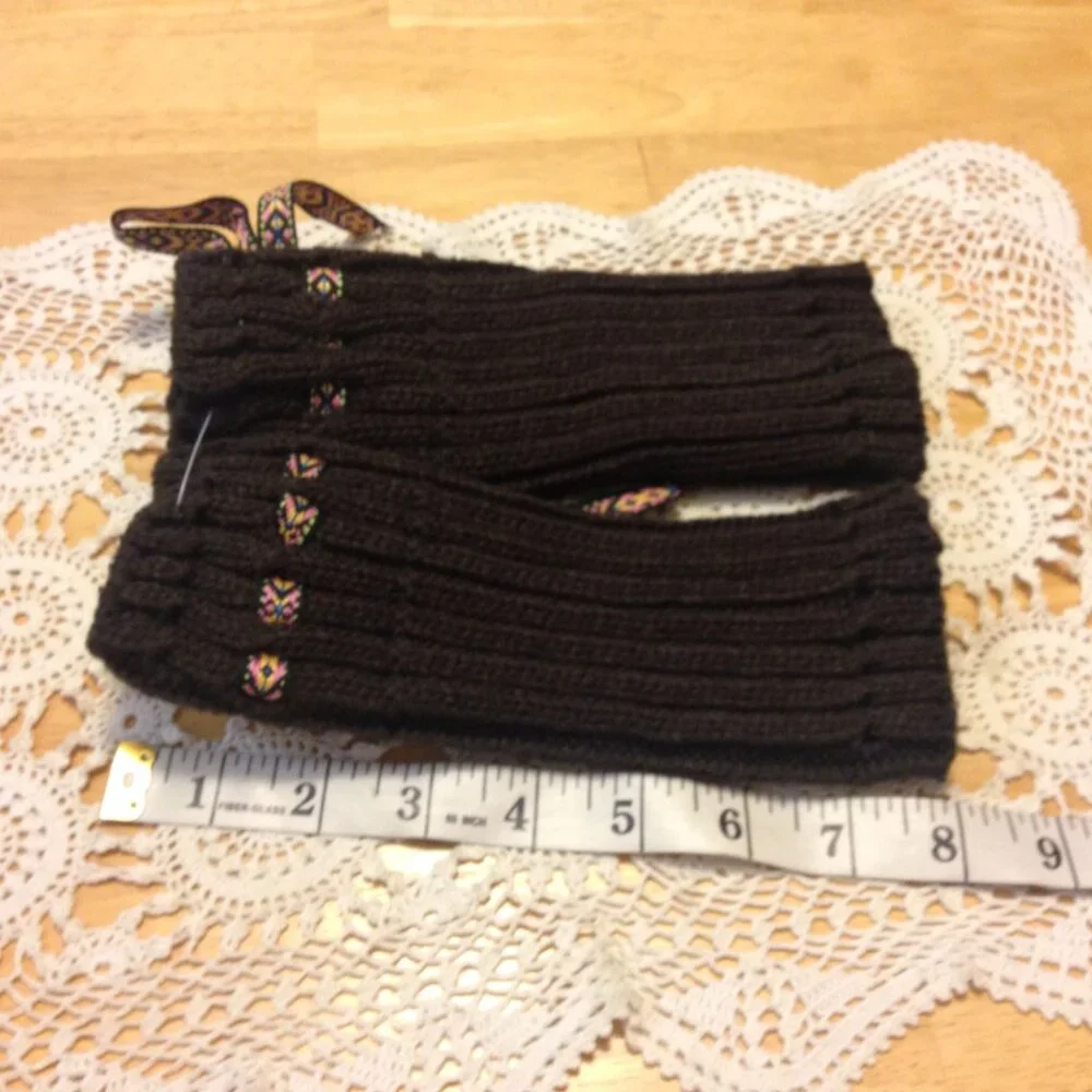 Boot Cuffs, knit with tie top, 8